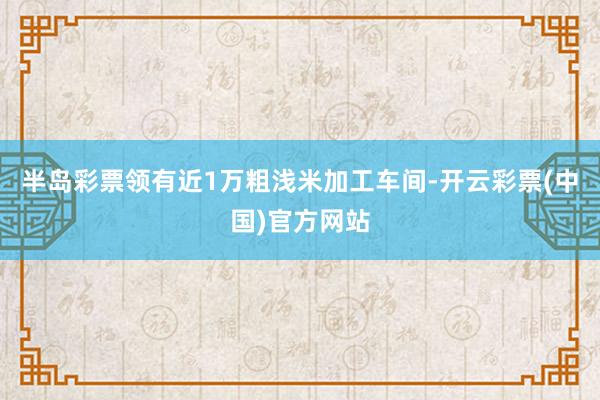 半岛彩票领有近1万粗浅米加工车间-开云彩票(中国)官方网站
