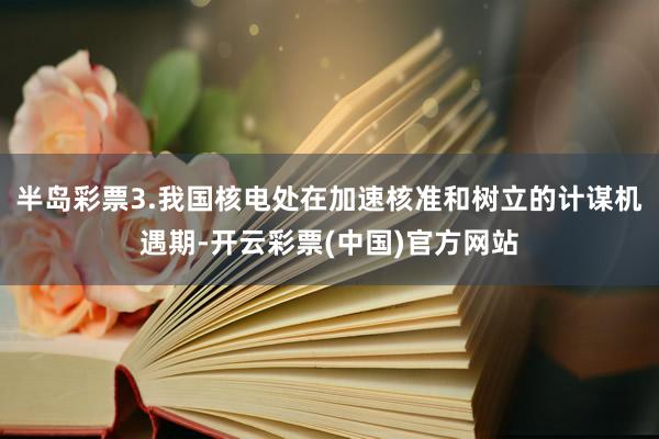 半岛彩票3.我国核电处在加速核准和树立的计谋机遇期-开云彩票(中国)官方网站