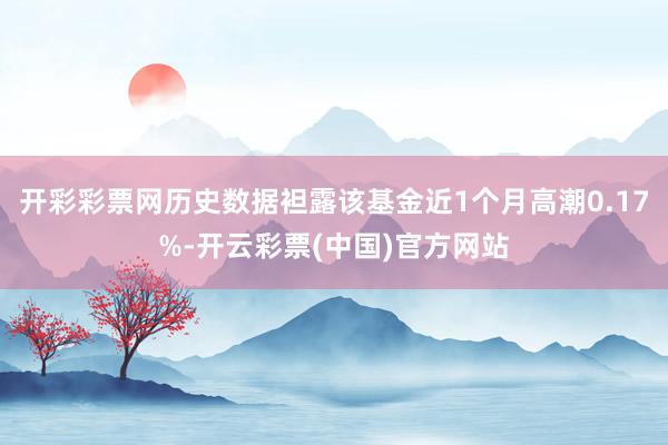 开彩彩票网历史数据袒露该基金近1个月高潮0.17%-开云彩票(中国)官方网站