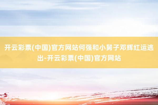 开云彩票(中国)官方网站何强和小舅子邓辉红运逃出-开云彩票(中国)官方网站